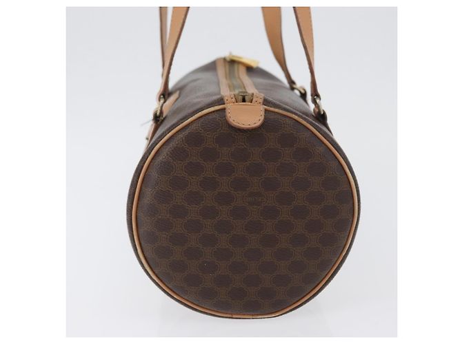 Céline Bolso de mano de lona Macadam CELINE en cuero PVC marrón dorado Auth 171455V Castaño - vista 4