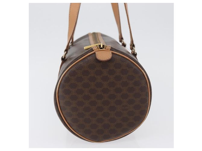 Céline Bolso de mano de lona Macadam CELINE en cuero PVC marrón dorado Auth 171455V Castaño - vista 5