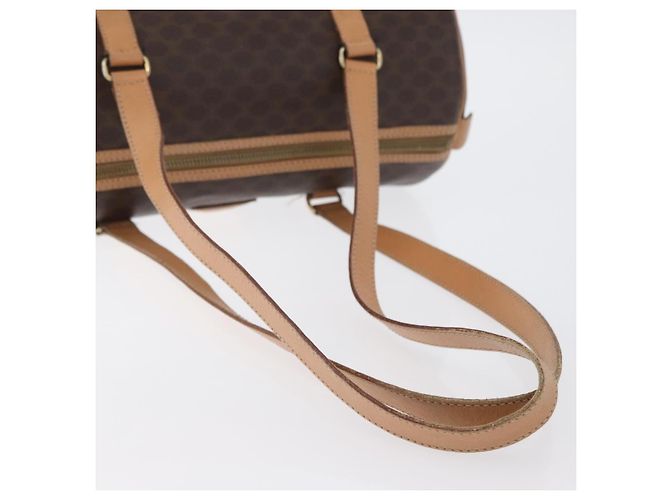 Céline Bolso de mano de lona Macadam CELINE en cuero PVC marrón dorado Auth 171455V Castaño - vista 7