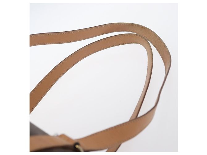 Céline Bolso de mano de lona Macadam CELINE en cuero PVC marrón dorado Auth 171455V Castaño - vista 8