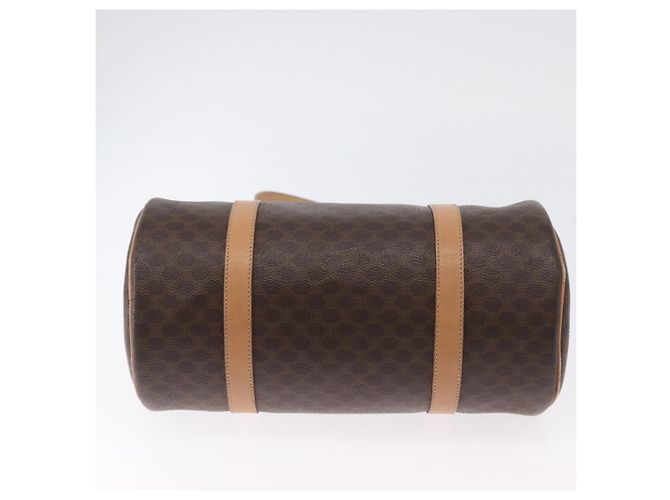 Céline Bolso de mano de lona Macadam CELINE en cuero PVC marrón dorado Auth 171455V Castaño - vista 9