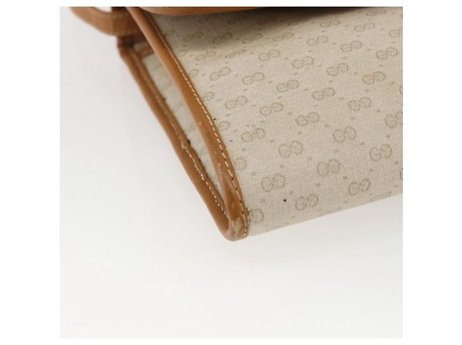Gucci Borsa Micro GG Supreme PVC Beige Chiaro Oro 004 106 0146 Auth fm5178 D'oro - vista 11