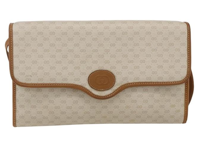 Gucci Borsa Micro GG Supreme PVC Beige Chiaro Oro 004 106 0146 Auth fm5178 D'oro - vista 2