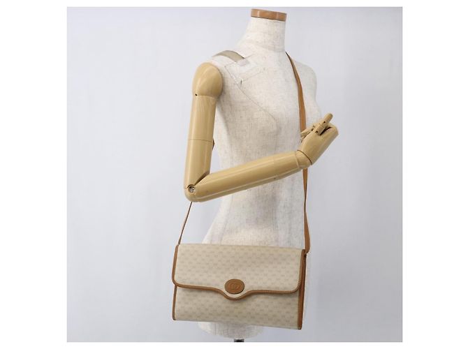 Gucci Borsa Micro GG Supreme PVC Beige Chiaro Oro 004 106 0146 Auth fm5178 D'oro - vista 24