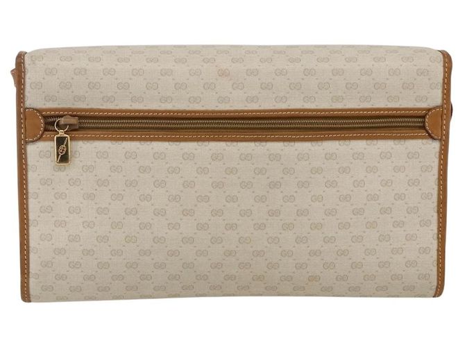 Gucci Borsa Micro GG Supreme PVC Beige Chiaro Oro 004 106 0146 Auth fm5178 D'oro - vista 3