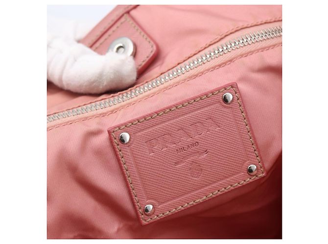 PRADA Nylon Tote Bag Rosa Silber Auth ARZ253 Pink - Ansicht 15