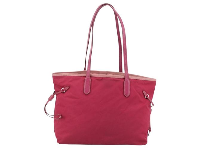 PRADA Nylon Tote Bag Rosa Silber Auth ARZ253 Pink - Ansicht 3