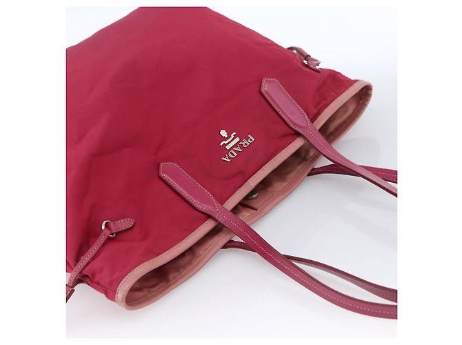 PRADA Nylon Tote Bag Rosa Silber Auth ARZ253 Pink - Ansicht 6