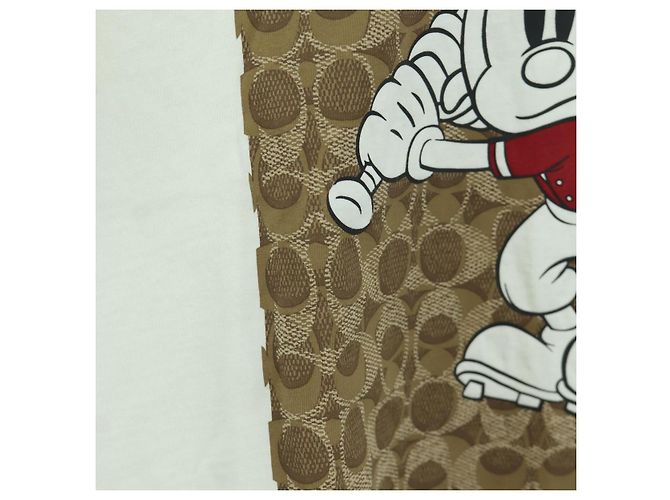 Camiseta de manga corta de algodón blanca COACH ~ Disney Mickey Auth 166915M Blanco - vista 5