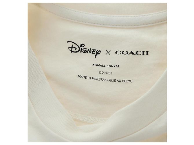 Camiseta de manga corta de algodón blanca COACH ~ Disney Mickey Auth 166915M Blanco - vista 9