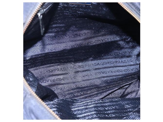 Borsa a Spalla con Catena Prada in Nylon Blu Navy e Oro Auth bs33521 D'oro - vista 17