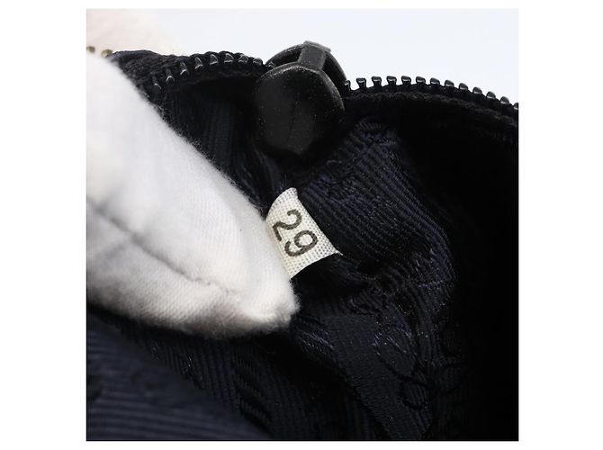 Borsa a Spalla con Catena Prada in Nylon Blu Navy e Oro Auth bs33521 D'oro - vista 22