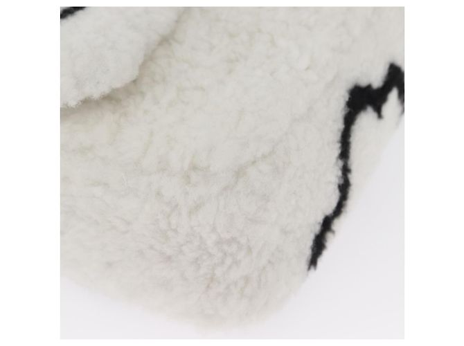 CHANEL Matelassé 25 Borsa a Spalla con Catena Mouton Bianco Argento CC Auth 172561SM - vista 10