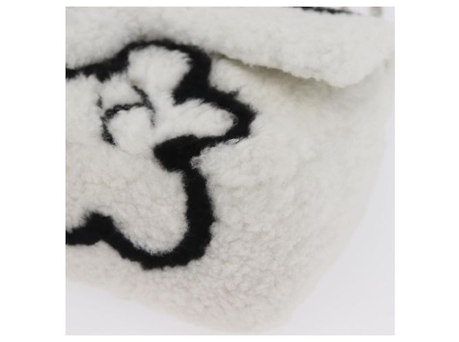 CHANEL Matelassé 25 Borsa a Spalla con Catena Mouton Bianco Argento CC Auth 172561SM - vista 11