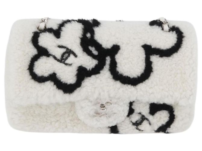 CHANEL Matelassé 25 Borsa a Spalla con Catena Mouton Bianco Argento CC Auth 172561SM - vista 2