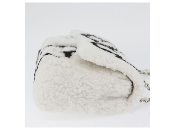CHANEL Matelassé 25 Borsa a Spalla con Catena Mouton Bianco Argento CC Auth 172561SM - vista 4
