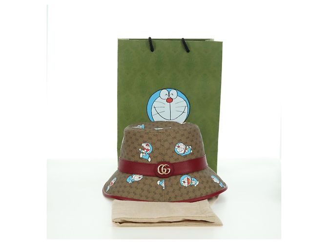 Cappello bucket Doraemon Micro GG Supreme di GUCCI x Doraemon Marrone Auth 166970SM - vista 17