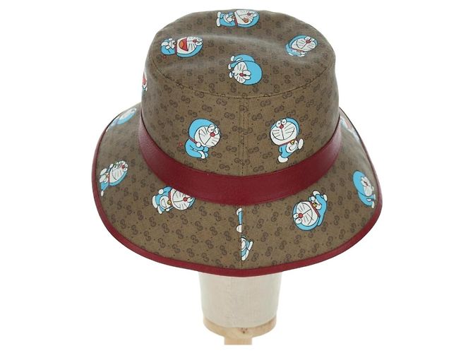 Cappello bucket Doraemon Micro GG Supreme di GUCCI x Doraemon Marrone Auth 166970SM - vista 3