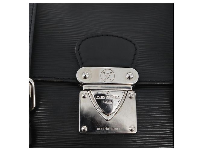 LOUIS VUITTON Borsa a Mano Epi Segur MM Nera M58862 LV Auth BA11114 Nero - vista 17