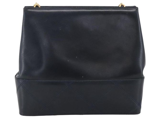 Borsa a Spalla Salvatore Ferragamo in Pelle Blu Navy Oro Auth bs33630 D'oro - vista 2