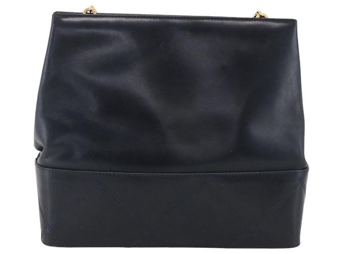 Borsa a Spalla Salvatore Ferragamo in Pelle Blu Navy Oro Auth bs33630 D'oro - vista 3