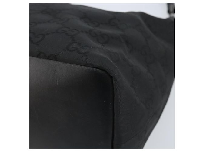 Bamboo Borsa a spalla in tela GG Gucci con bambù, nylon nero argento 000 0531 Auth 172773 - vista 10
