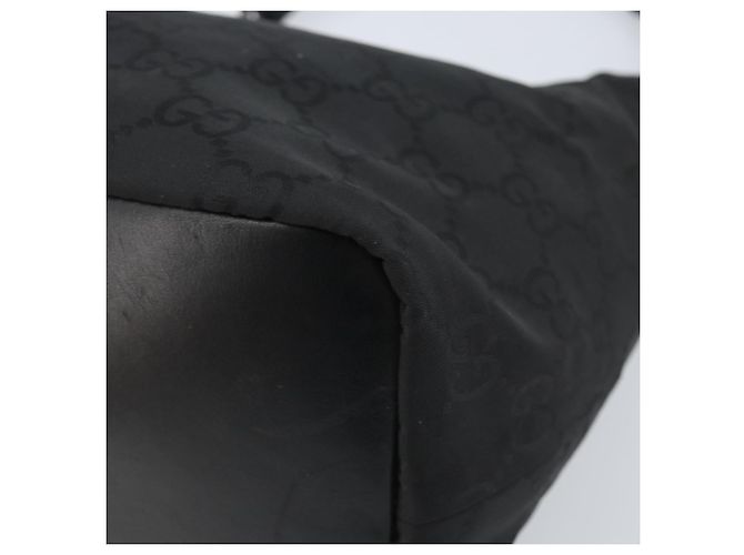 Bamboo Borsa a spalla in tela GG Gucci con bambù, nylon nero argento 000 0531 Auth 172773 - vista 12