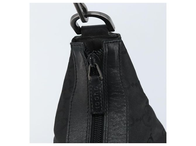 Bamboo Borsa a spalla in tela GG Gucci con bambù, nylon nero argento 000 0531 Auth 172773 - vista 14