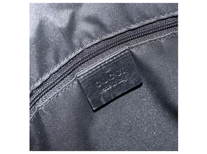 Bamboo Borsa a spalla in tela GG Gucci con bambù, nylon nero argento 000 0531 Auth 172773 - vista 15