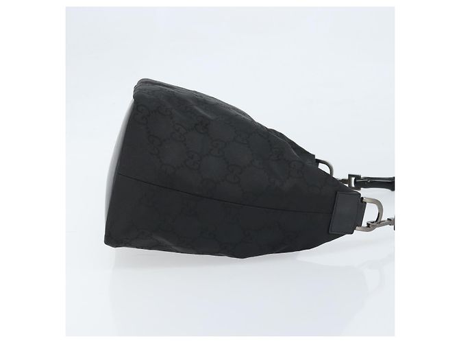 Bamboo Borsa a spalla in tela GG Gucci con bambù, nylon nero argento 000 0531 Auth 172773 - vista 4
