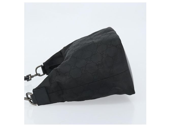 Bamboo Borsa a spalla in tela GG Gucci con bambù, nylon nero argento 000 0531 Auth 172773 - vista 5