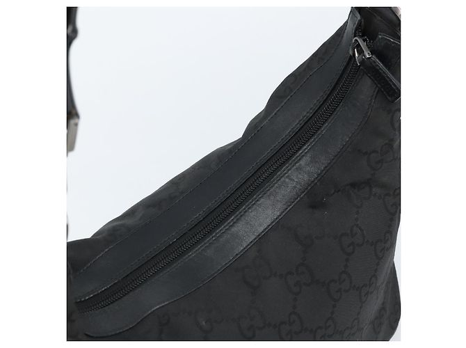 Bamboo Borsa a spalla in tela GG Gucci con bambù, nylon nero argento 000 0531 Auth 172773 - vista 6
