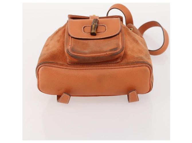 Bamboo Zaino in Bambù GUCCI Camoscio Marrone Oro 003 1956 0030 Auth bs33281 D'oro - vista 11