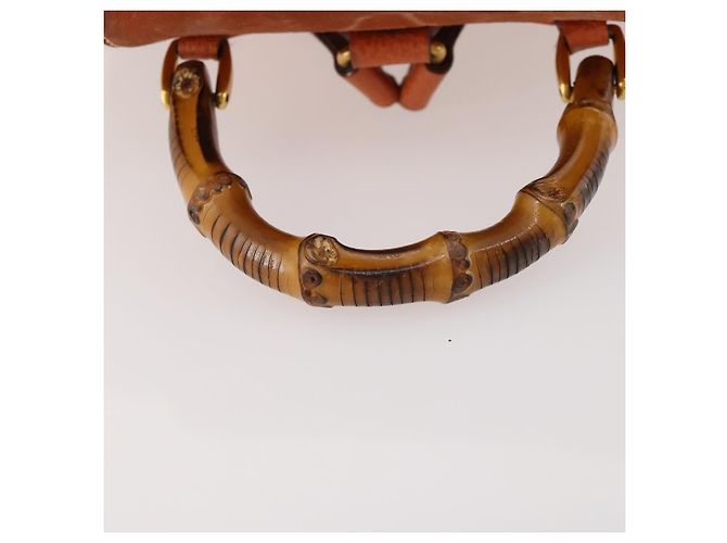 Bamboo Zaino in Bambù GUCCI Camoscio Marrone Oro 003 1956 0030 Auth bs33281 D'oro - vista 7