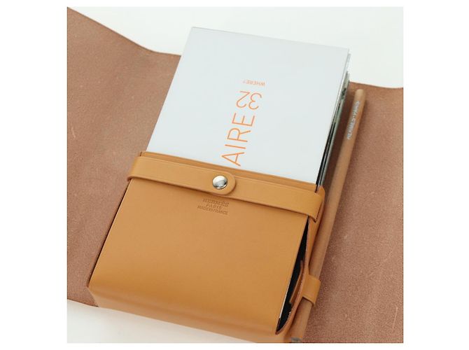 Hermès HERMES Visionaire 32 Pelle Beige Argento Auth ARZ257M - vista 18