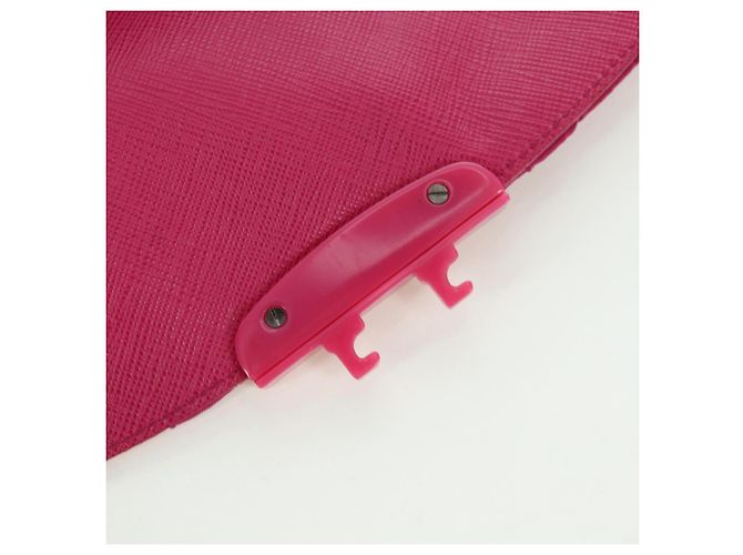 PRADA Borsa a Spalla con Catena Nylon Rosa Argento Auth 165354V - vista 17