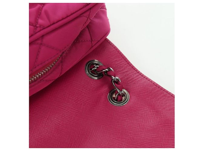 PRADA Borsa a Spalla con Catena Nylon Rosa Argento Auth 165354V - vista 18