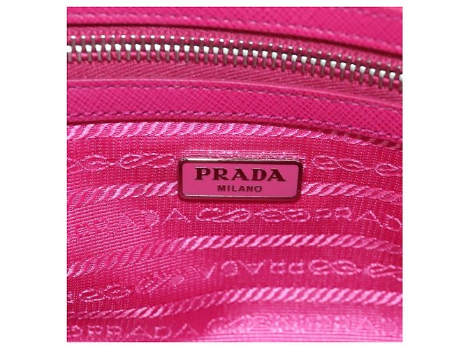 PRADA Borsa a Spalla con Catena Nylon Rosa Argento Auth 165354V - vista 20