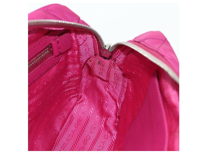 PRADA Borsa a Spalla con Catena Nylon Rosa Argento Auth 165354V - vista 22