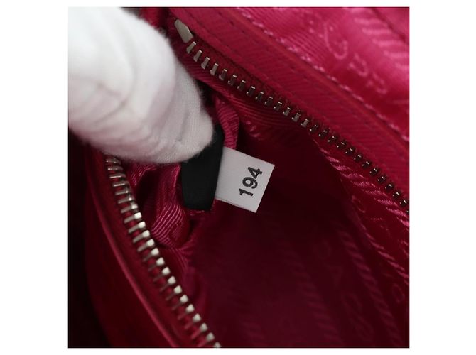 PRADA Borsa a Spalla con Catena Nylon Rosa Argento Auth 165354V - vista 26
