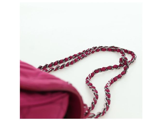 PRADA Borsa a Spalla con Catena Nylon Rosa Argento Auth 165354V - vista 8