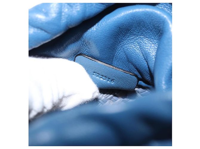 Borsa LOEWE Basket Blow Fish in rafia azzurro chiaro Auth 166244SM Blu chiaro - vista 11