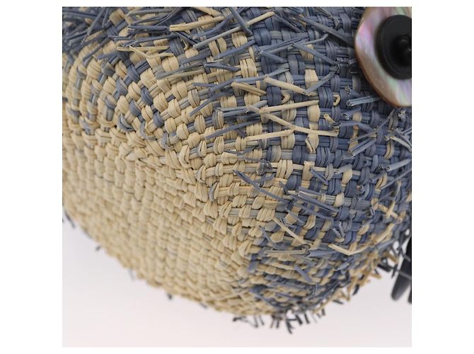 Borsa LOEWE Basket Blow Fish in rafia azzurro chiaro Auth 166244SM Blu chiaro - vista 14