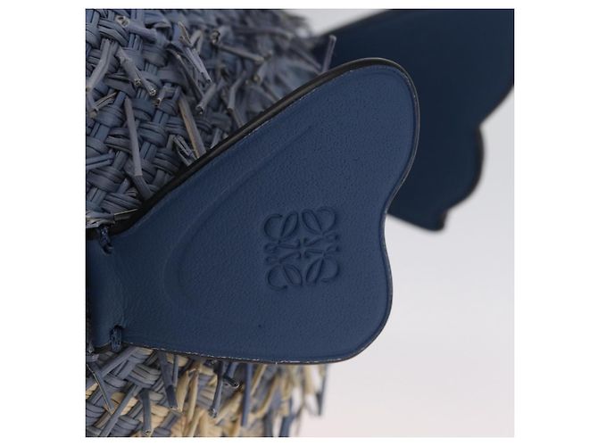 Borsa LOEWE Basket Blow Fish in rafia azzurro chiaro Auth 166244SM Blu chiaro - vista 20