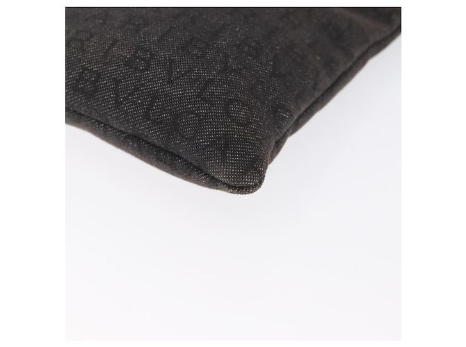 Bulgari Borsa a Spalla BVLGARI Logo Mania Canvas Nero Argento Auth 173542 - vista 11