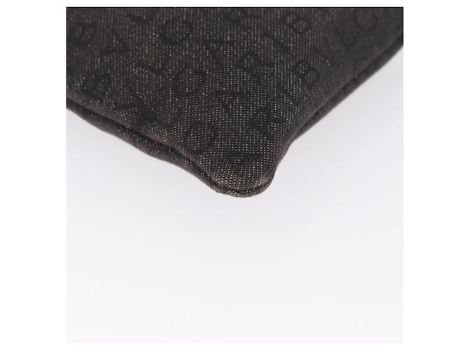 Bulgari Borsa a Spalla BVLGARI Logo Mania Canvas Nero Argento Auth 173542 - vista 12