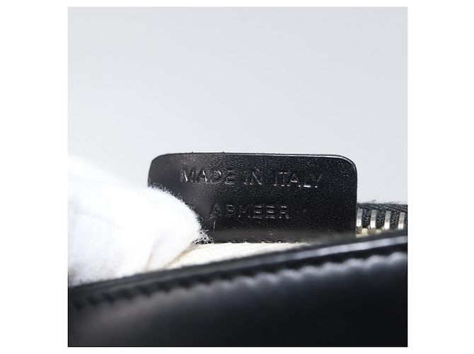 Bulgari Borsa a Spalla BVLGARI Logo Mania Canvas Nero Argento Auth 173542 - vista 21