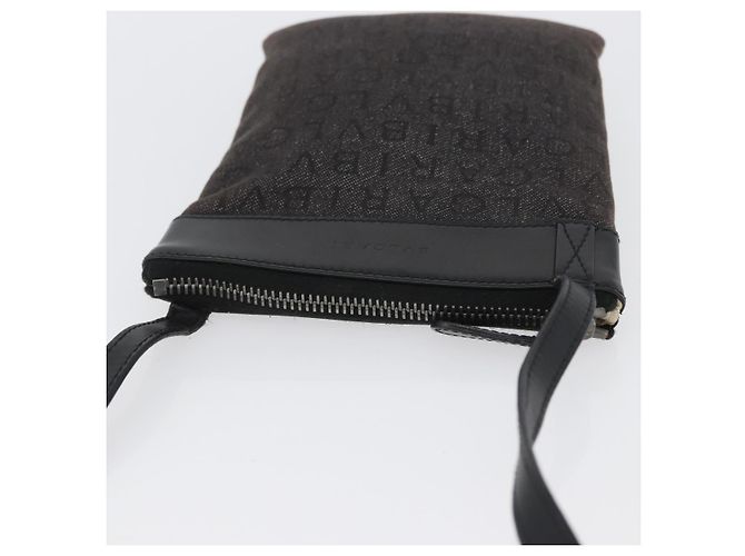 Bulgari Borsa a Spalla BVLGARI Logo Mania Canvas Nero Argento Auth 173542 - vista 6