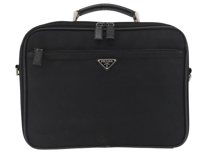 PRADA Hand Bag Nylon Black Silver Auth bs33447 Silvery - view 2