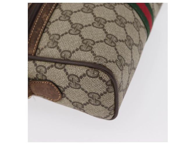 Borsa Sherry Line GG Supreme Web di GUCCI in PVC beige e oro 001 3654 5 Auth 172680 D'oro - vista 10